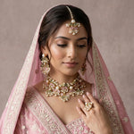 Areeba Olive Pink Choker Set - Ahseya & Co
