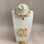 Rahma Pink Crystal Necklace Set - Ahseya & Co