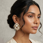 Uzelle White Quartz Stud Earrings - Ahseya & Co