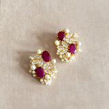 Roxy Ruby Crystal Stud Earrings - Ahseya & Co