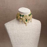 Meherin Green Crystal Pearl Choker Set