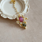 Laleh Olive PInk Tikka Set - Ahseya & Co