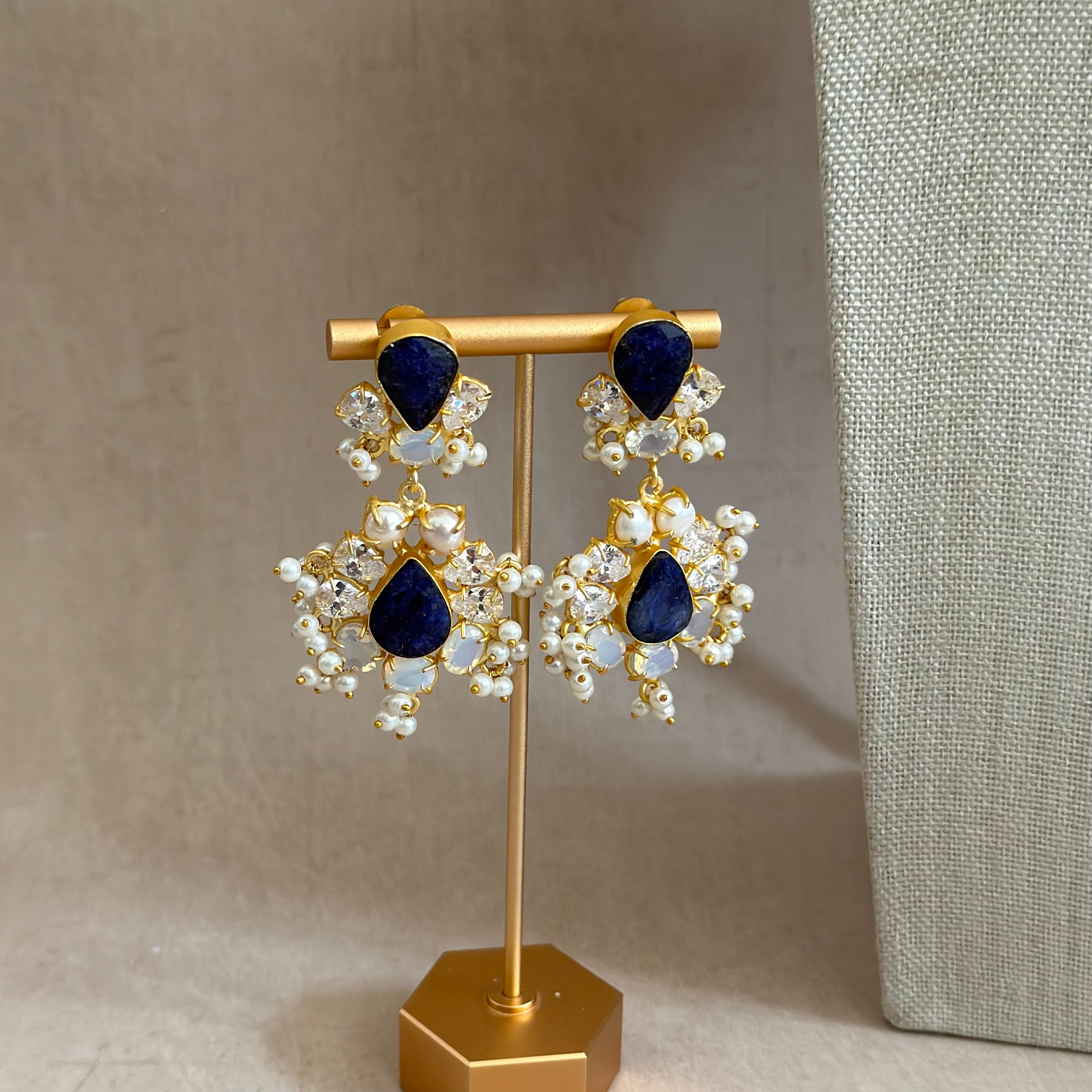 Esme Navy Pearl Necklace Set - Ahseya & Co