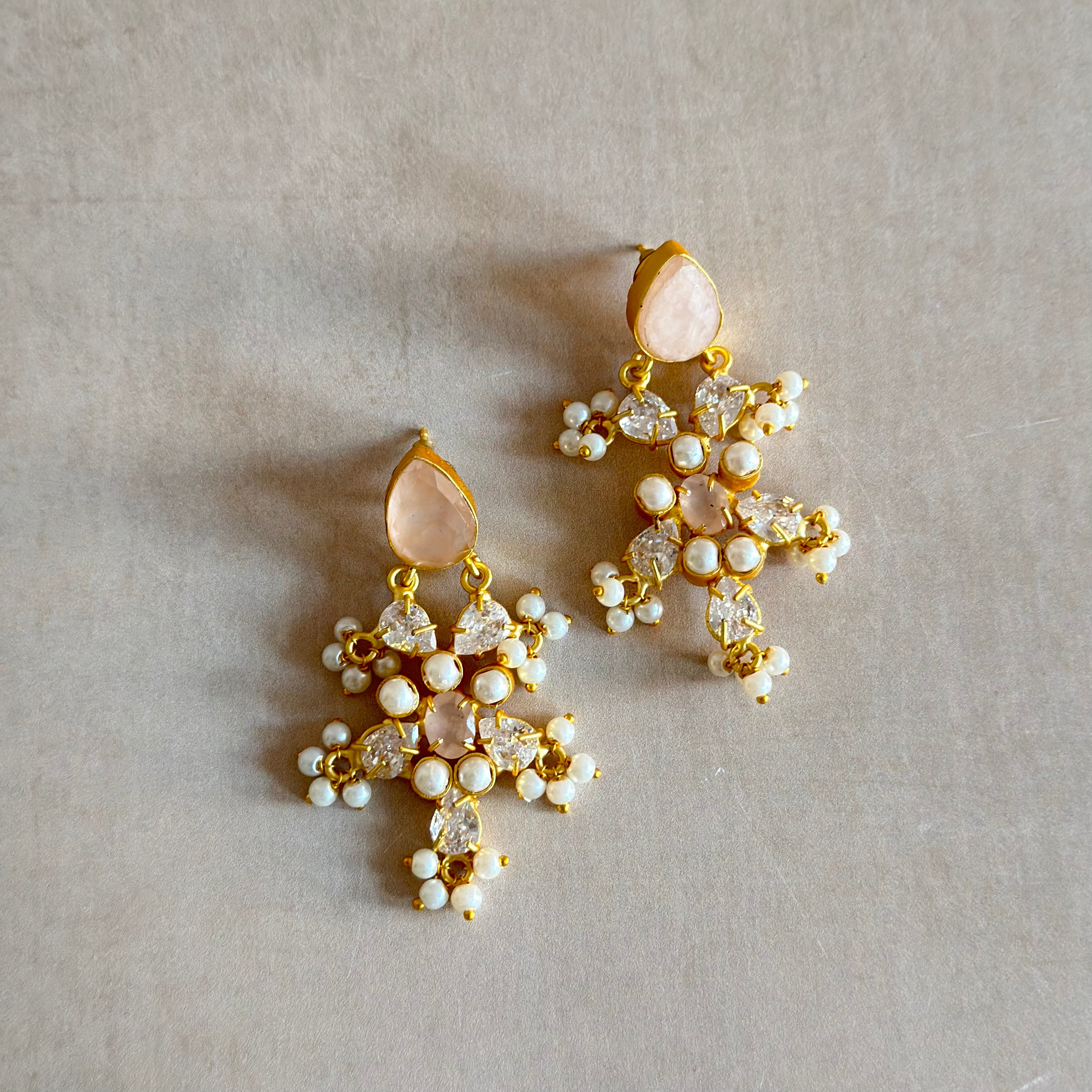 Maria Pink Drop Earrings - Ahseya & Co