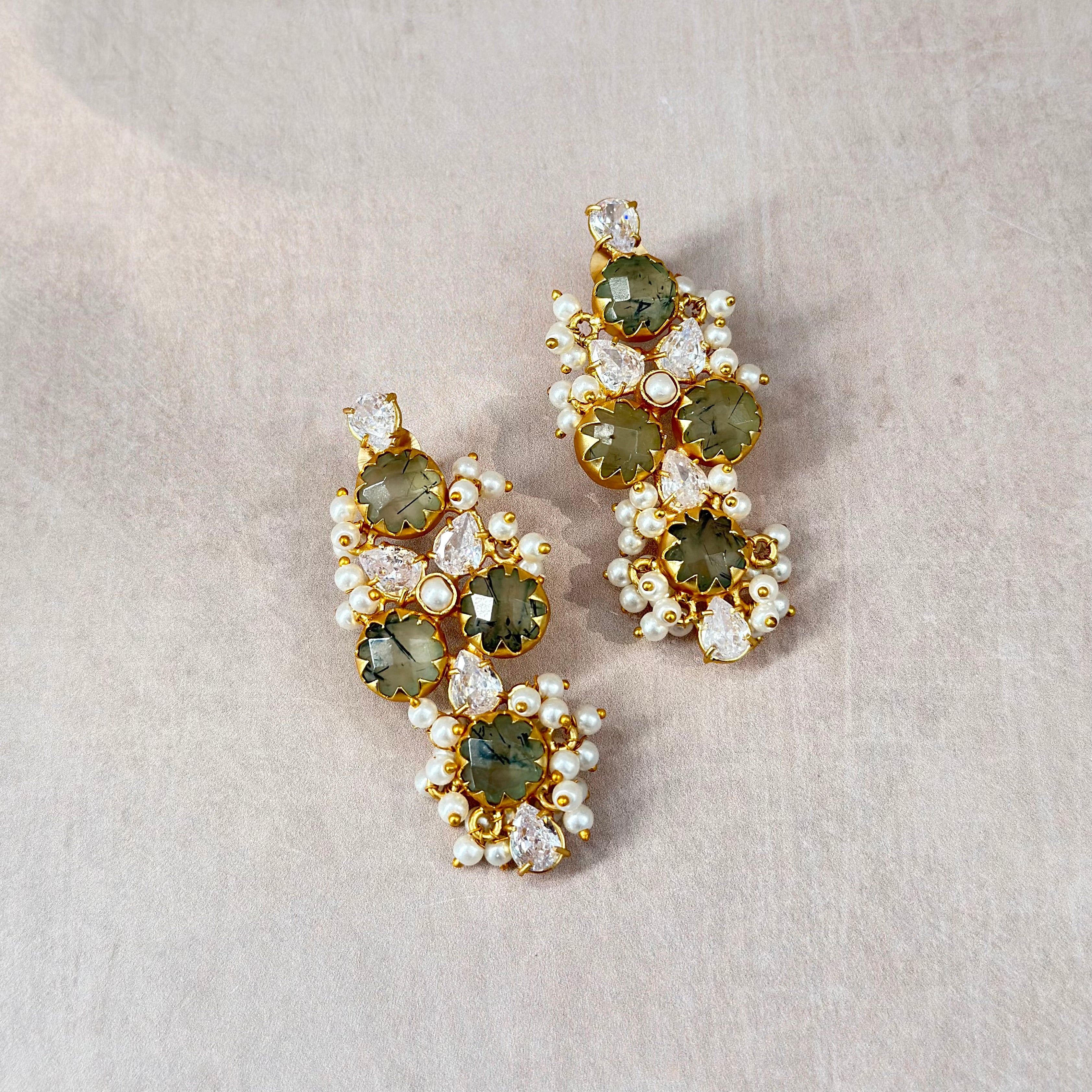 Bella Olive Stud Earrings - Ahseya & Co