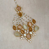 Areej Peach Grey Jhumar