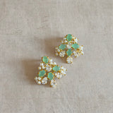 Gabriella Mint Crystal Stud Earrings - Ahseya & Co