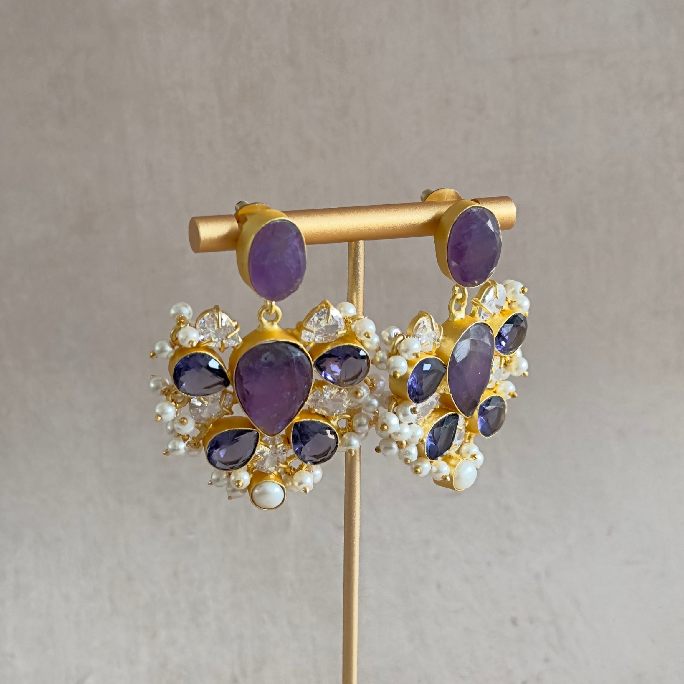 Monica Purple Drop earrings - Ahseya & Co