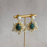 Jayda Green Pearl Drop Earrings - Ahseya & Co