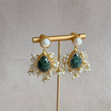 Jayda Green Pearl Drop Earrings - Ahseya & Co