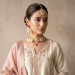 Elina Pink Crystal Necklace Set - Ahseya & Co