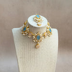 Rania Blue Crystal Necklace Set - Ahseya & Co