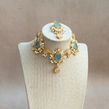 Rania Blue Crystal Necklace Set - Ahseya & Co