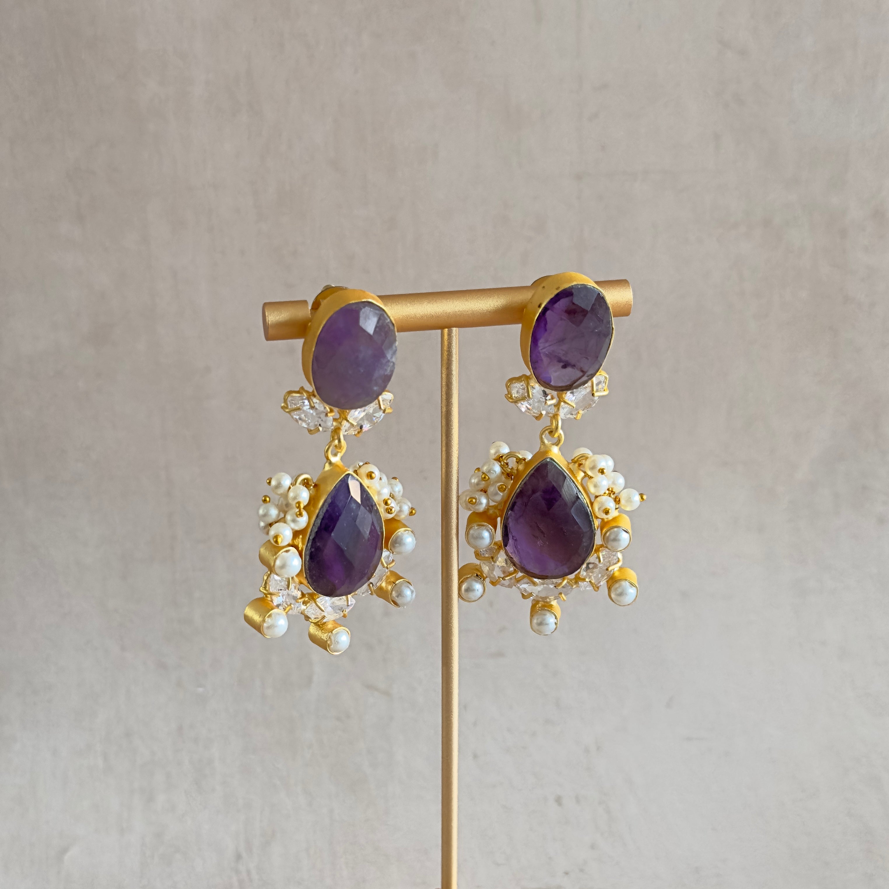 Mika Purple Drop Earrings - Ahseya & Co