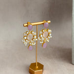 Rahma Rose Lilac Crystal Necklace Set - Ahseya & Co