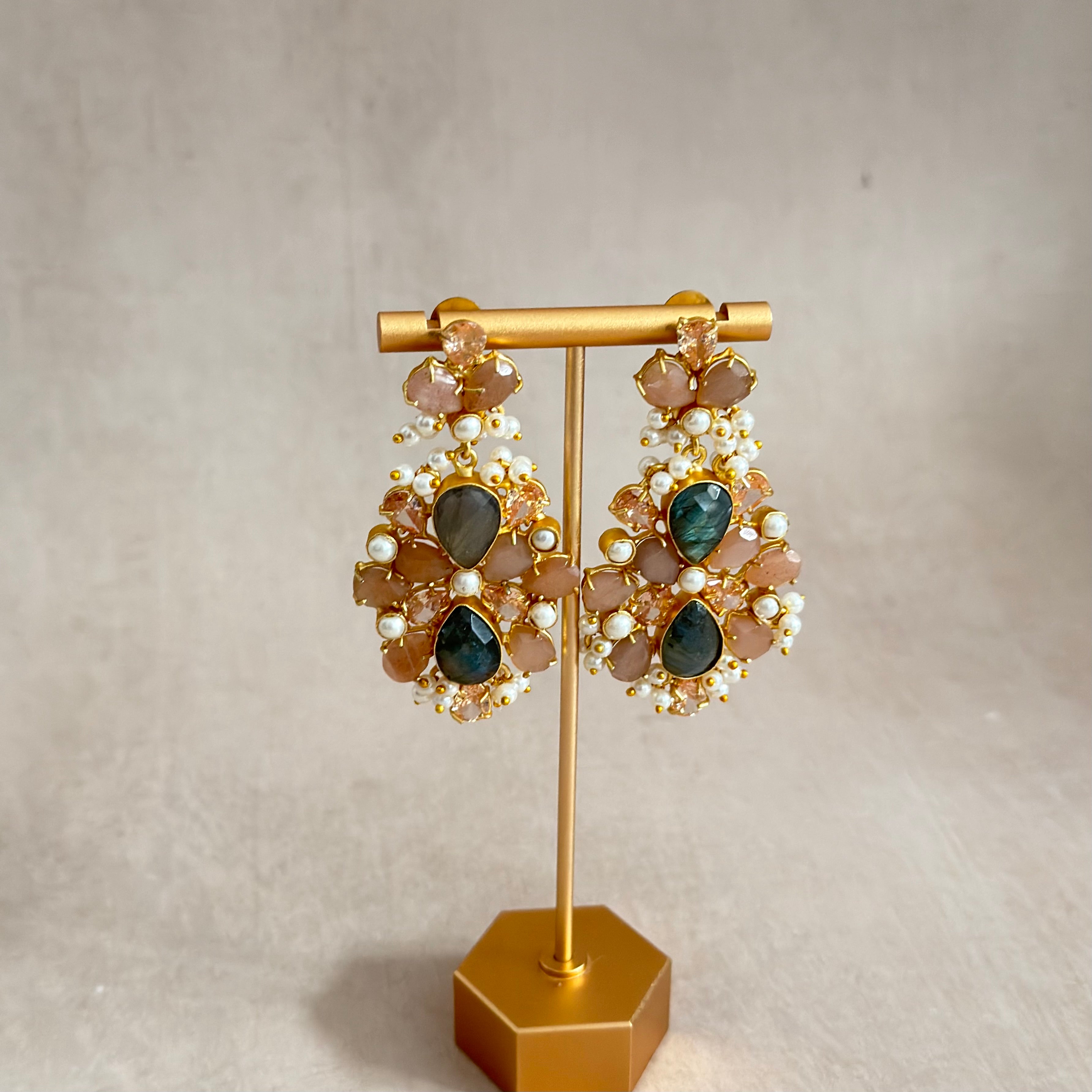 Emina Peach Drop Earrings - Ahseya & Co