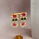 Eve Pink Green Crystal Necklace Set - Ahseya & Co