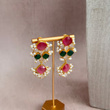 Eve Pink Green Crystal Necklace Set - Ahseya & Co