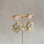 Farishta Crystal Pink Drop Earrings - Ahseya & Co