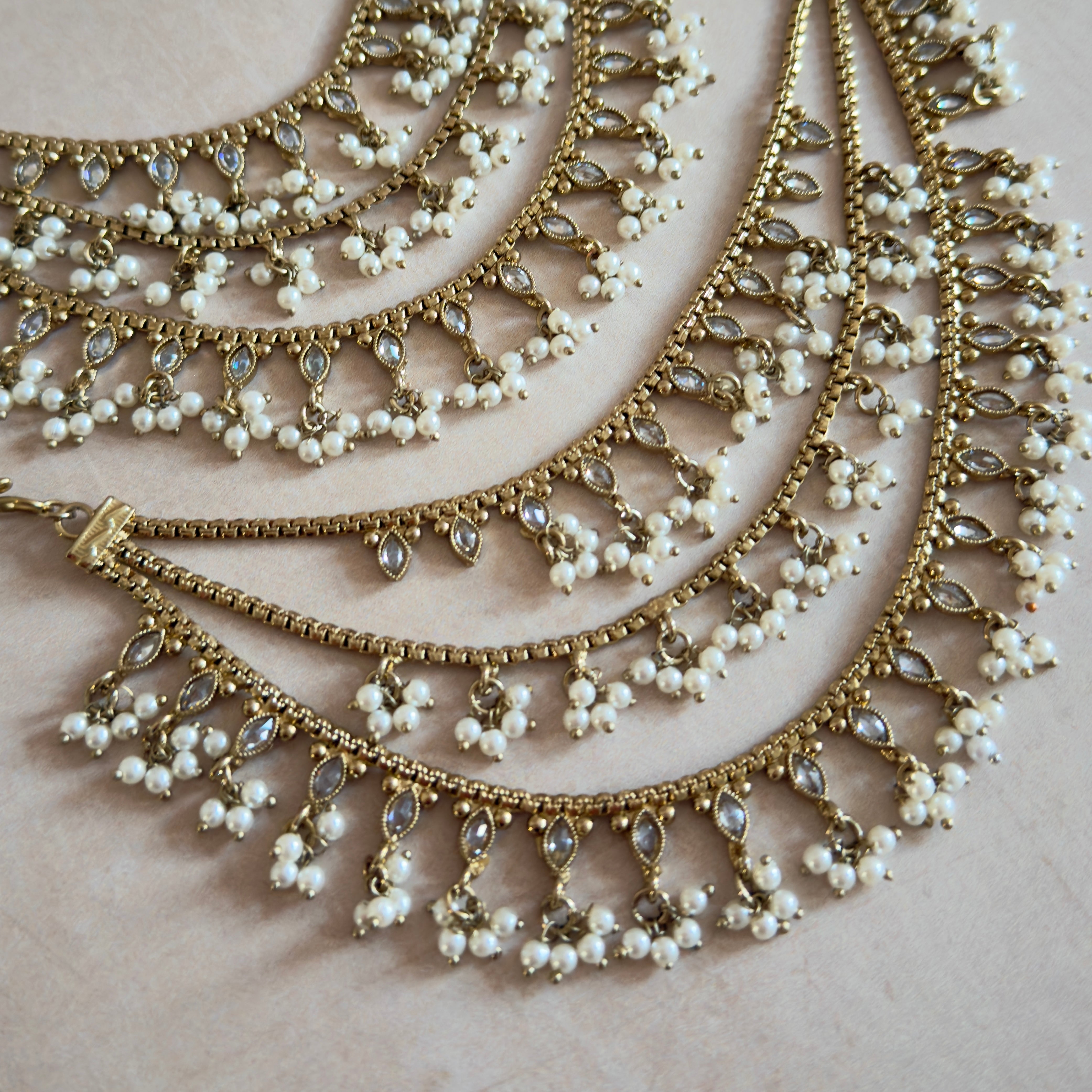 Fariha Crystal Earring Chains - Ahseya & Co