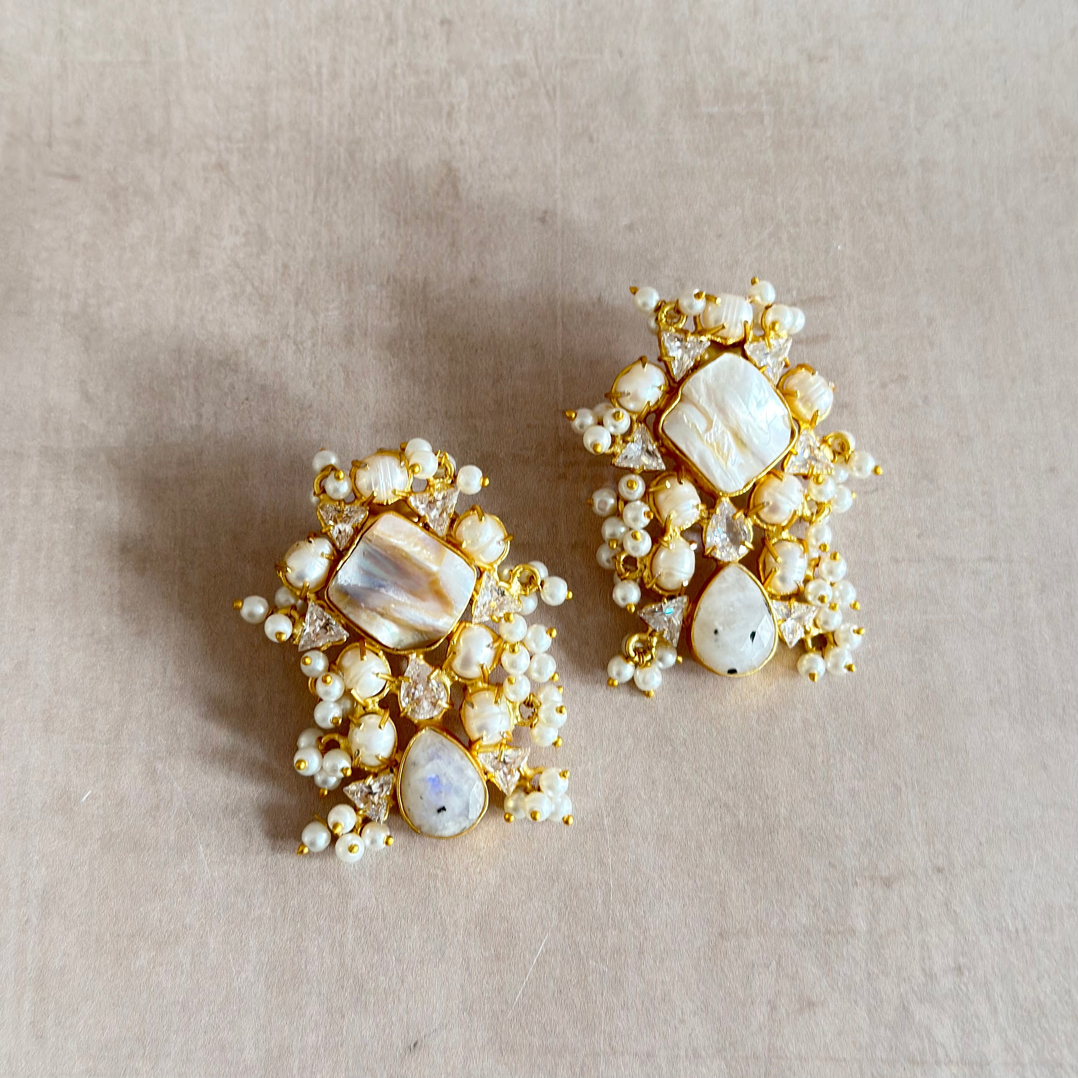 Noor Pearl Stud Earrings - Ahseya & Co