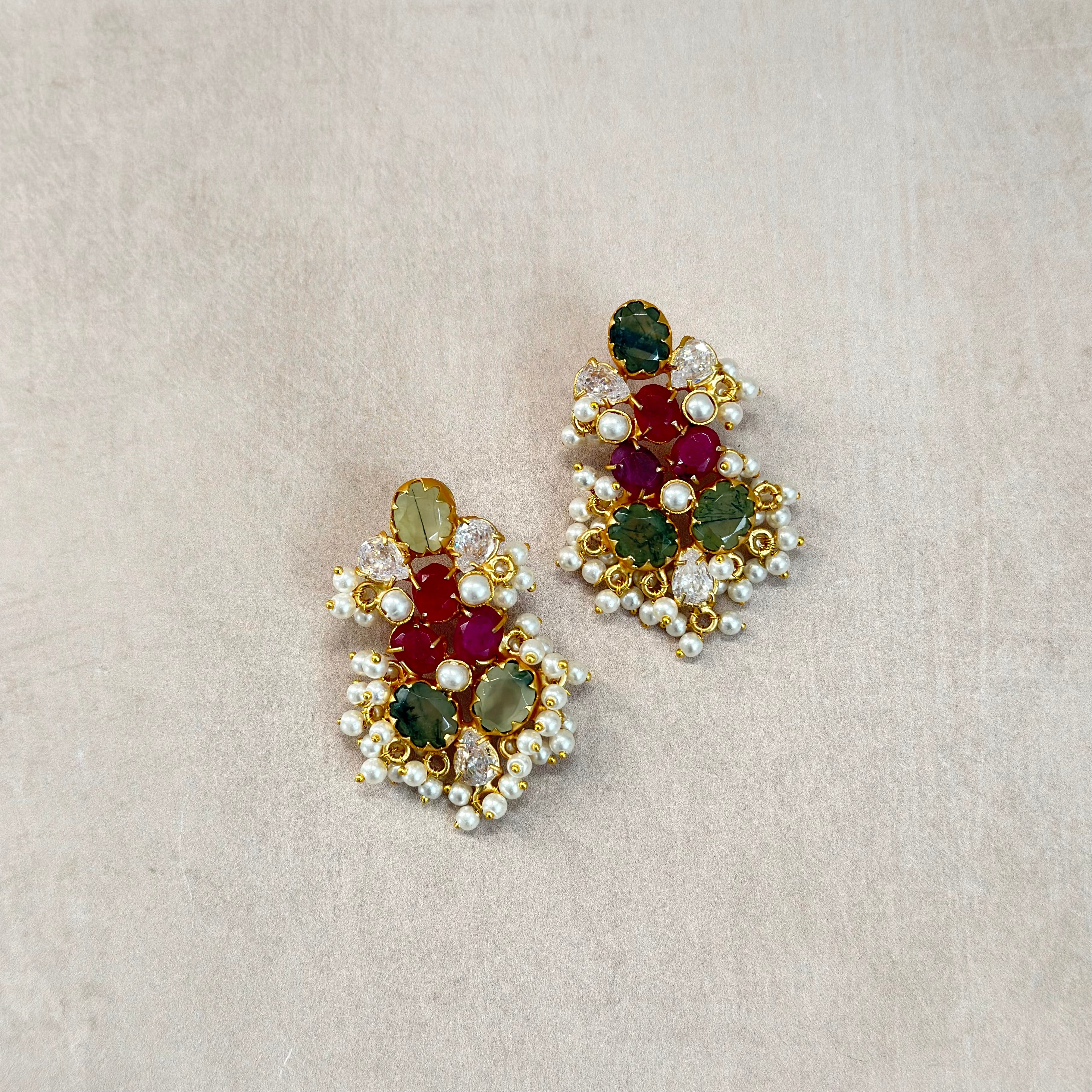 Ariana Ruby Stud Earrings - Ahseya & Co