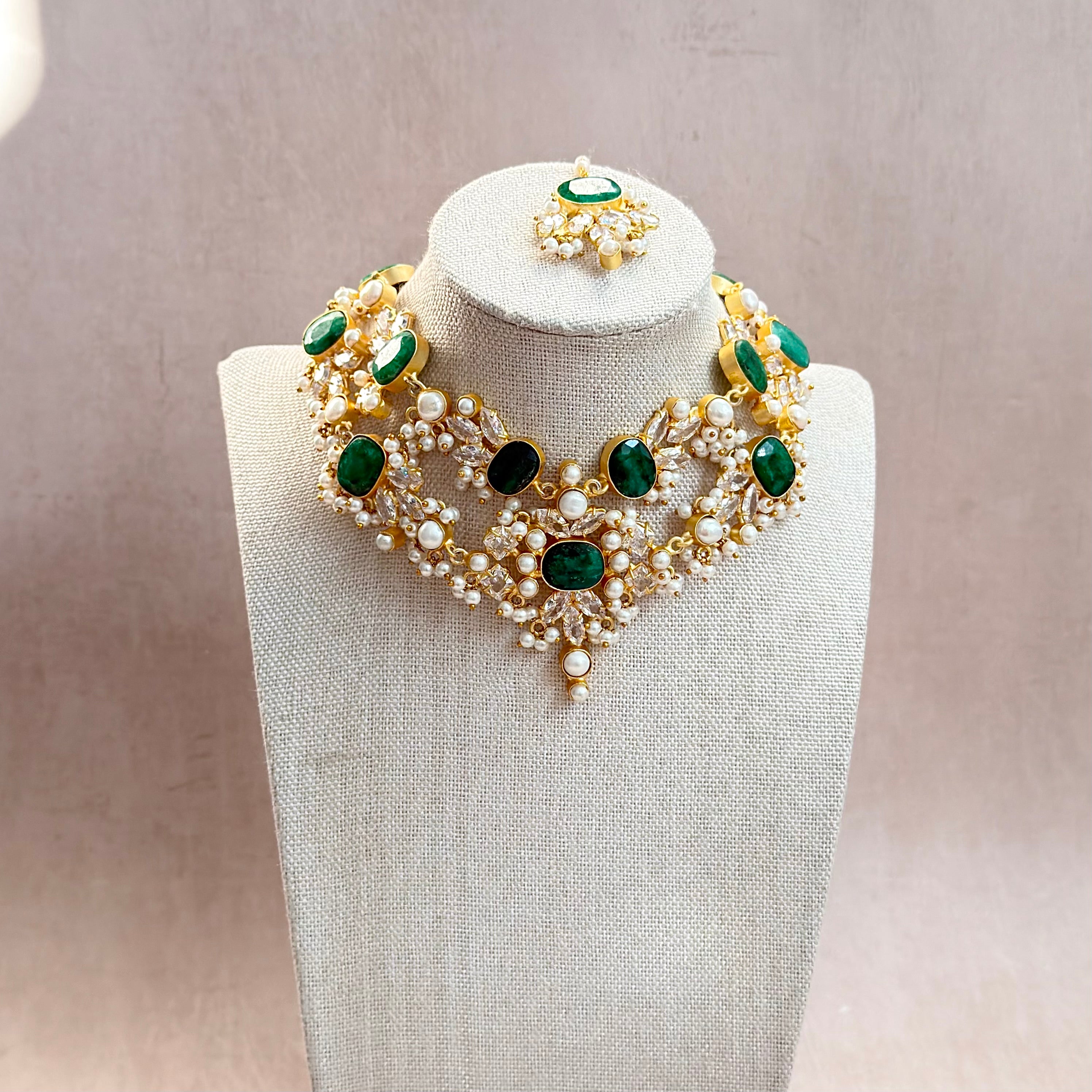 Athena Green Necklace Set - Ahseya & Co