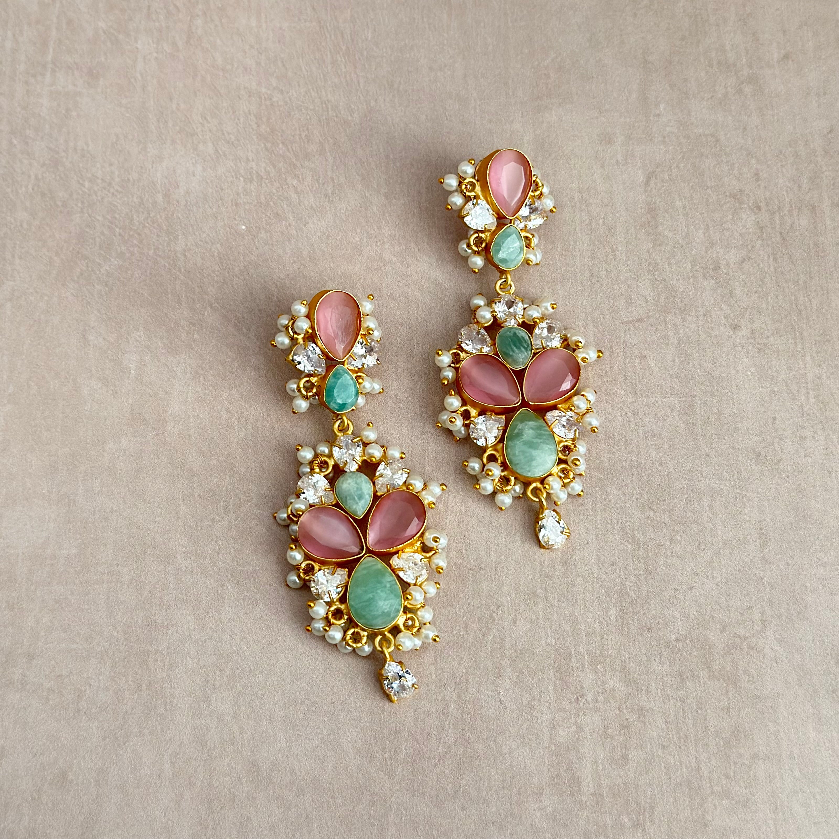 Lottie Pink Drop Earrings - Ahseya & Co