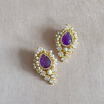 Starlit Purple Crystal Stud Earrings - Ahseya & Co