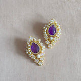 Starlit Purple Crystal Stud Earrings - Ahseya & Co