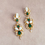 Lottie Green Pearl Drop Earrings - Ahseya & Co