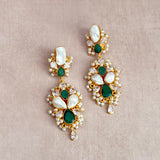 Lottie Green Pearl Drop Earrings - Ahseya & Co