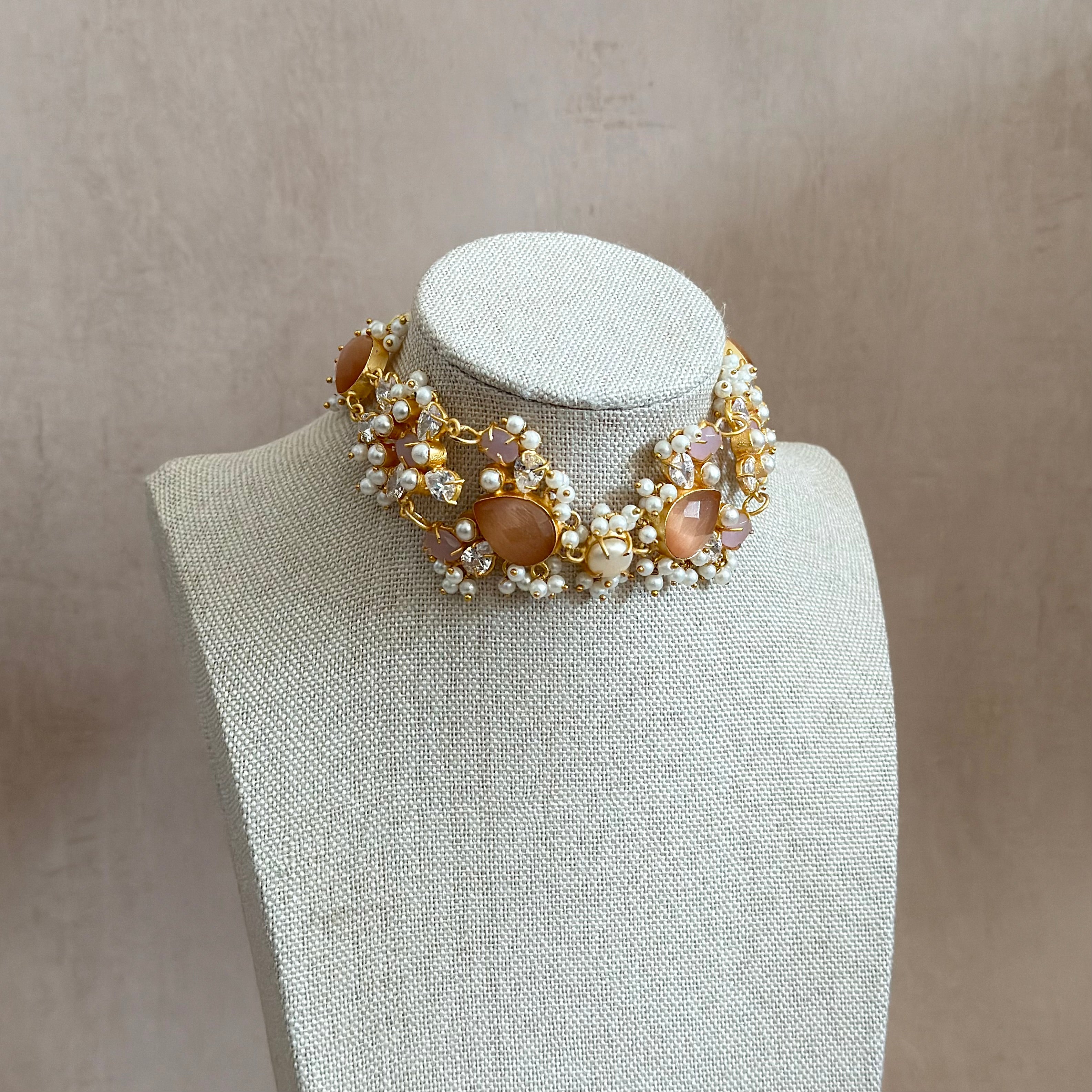 Maria Peach Choker Set - Ahseya & Co