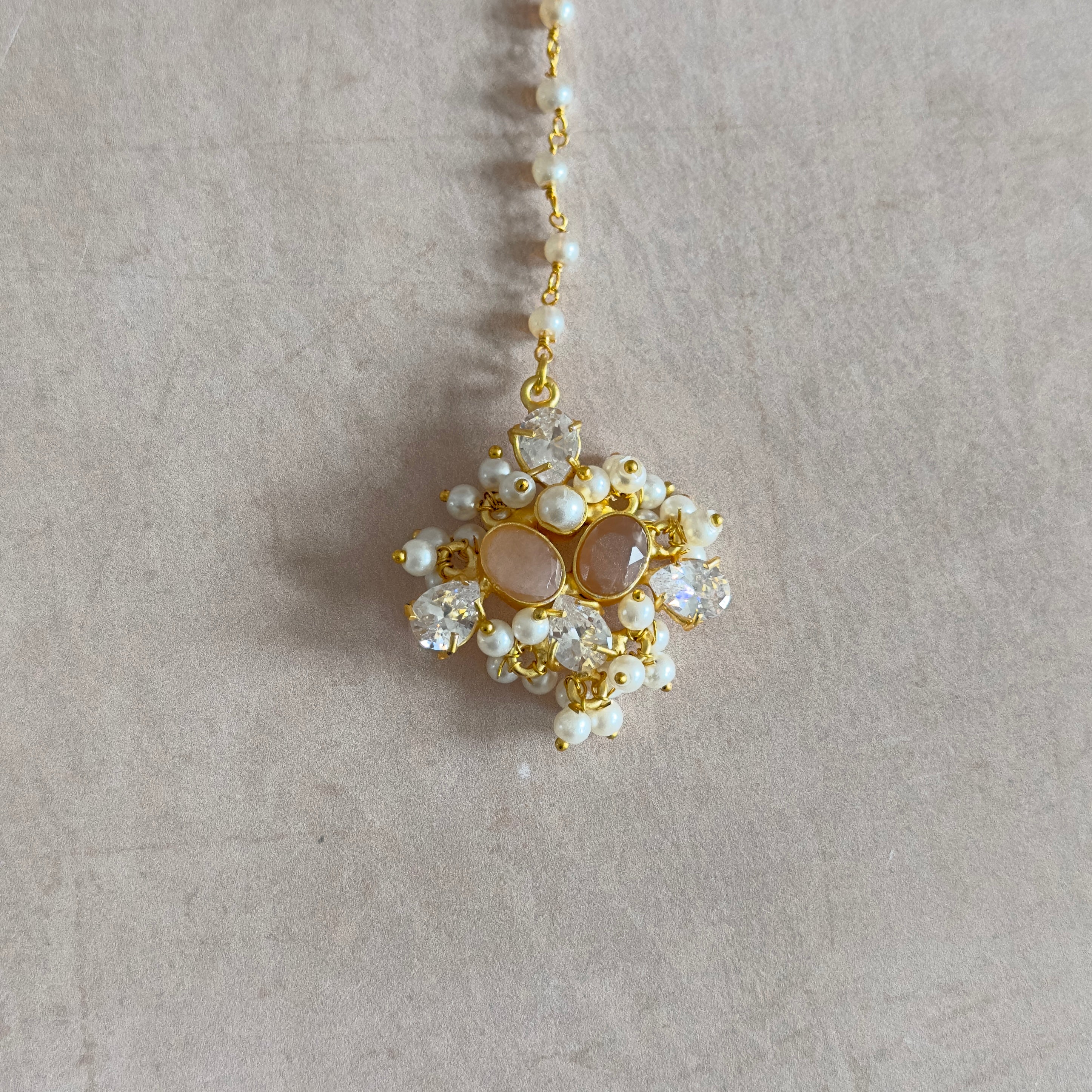 Munira Peach Necklace Set - Ahseya & Co