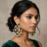 Tareen Green Crystal Drop Earrings - Ahseya & Co