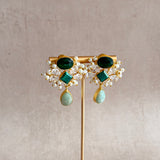 Nazeera Green Crystal Drop Earrings