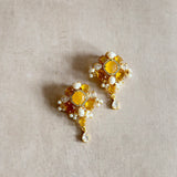 Reina Amber Crystal Drop Earrings - Ahseya & Co