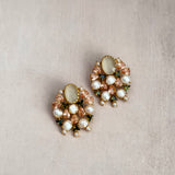 Lotus Grey Pearl Stud Earrings