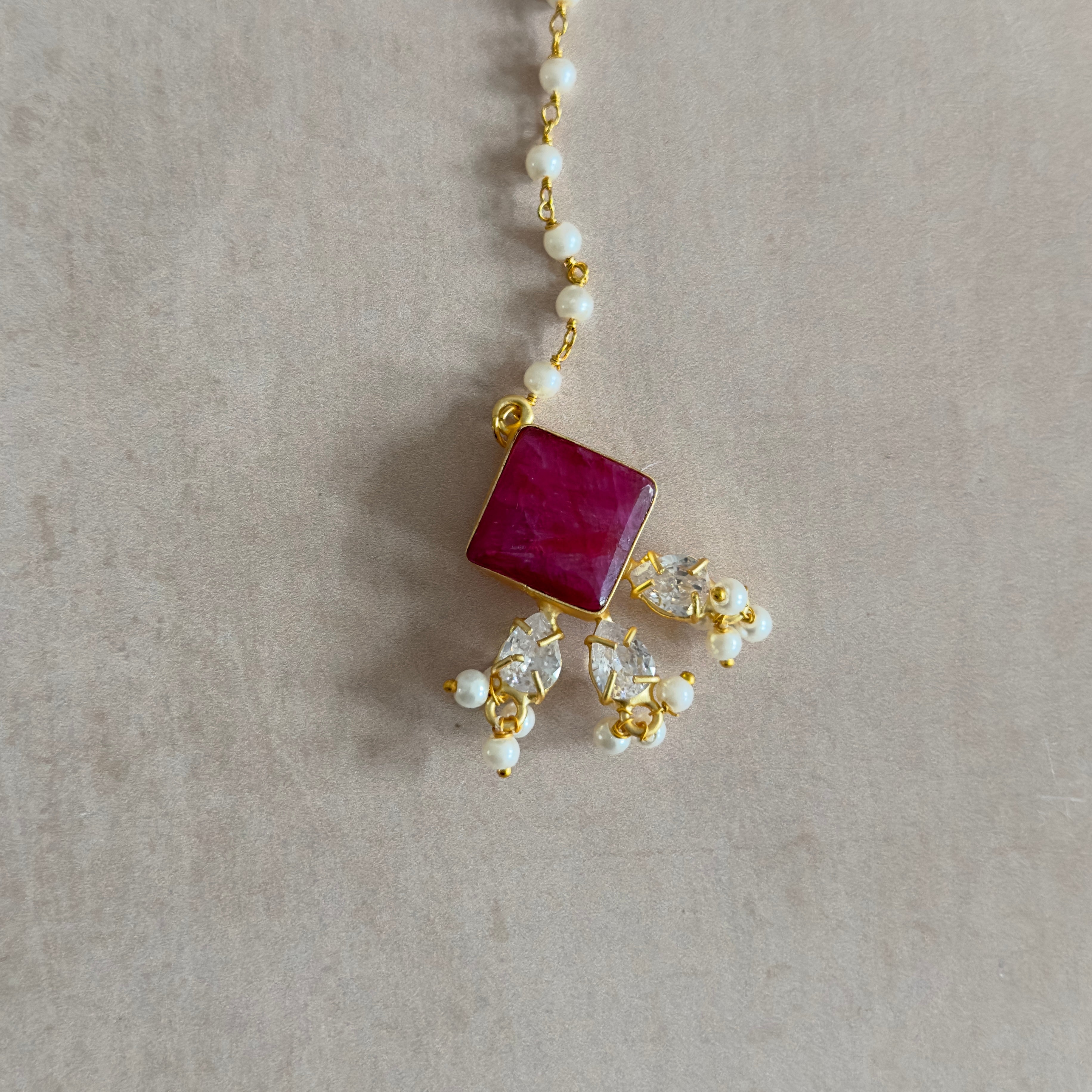 Thea Fuchsia Pearl Mala Set - Ahseya & Co