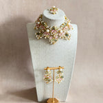 Areeba Olive Pink Choker Set - Ahseya & Co