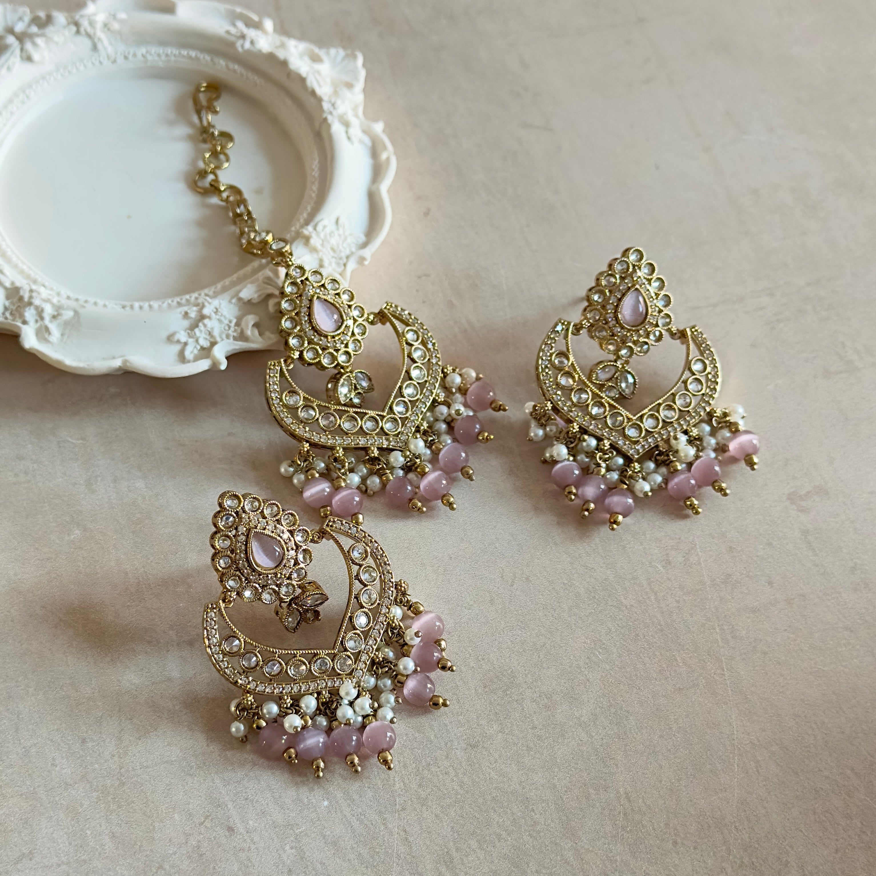 Anahya Lilac Tikka Set - Ahseya & Co