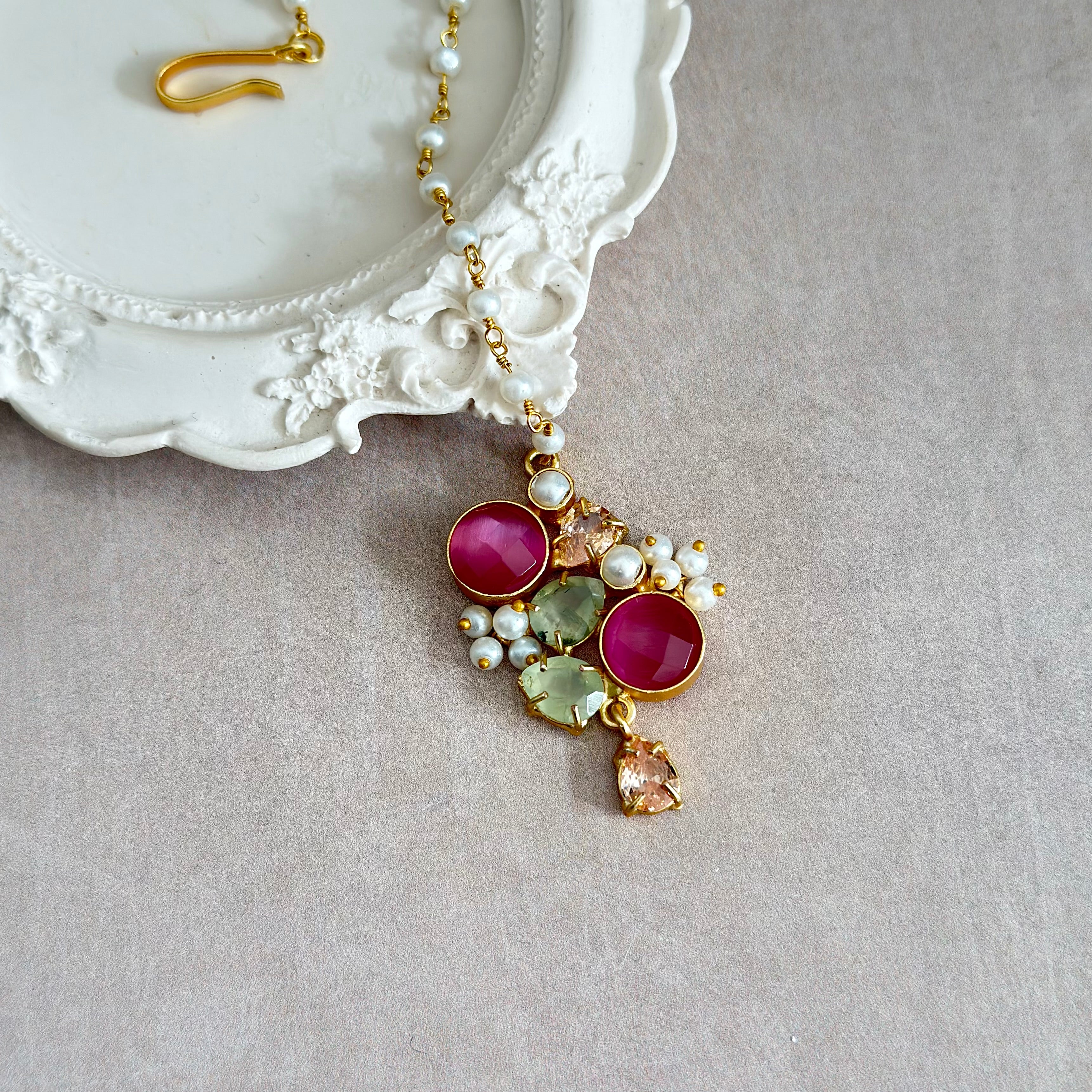 Celeste Pink Pearl Tikka - Ahseya & Co