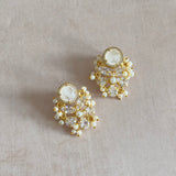 Fleur White Stud Earrings