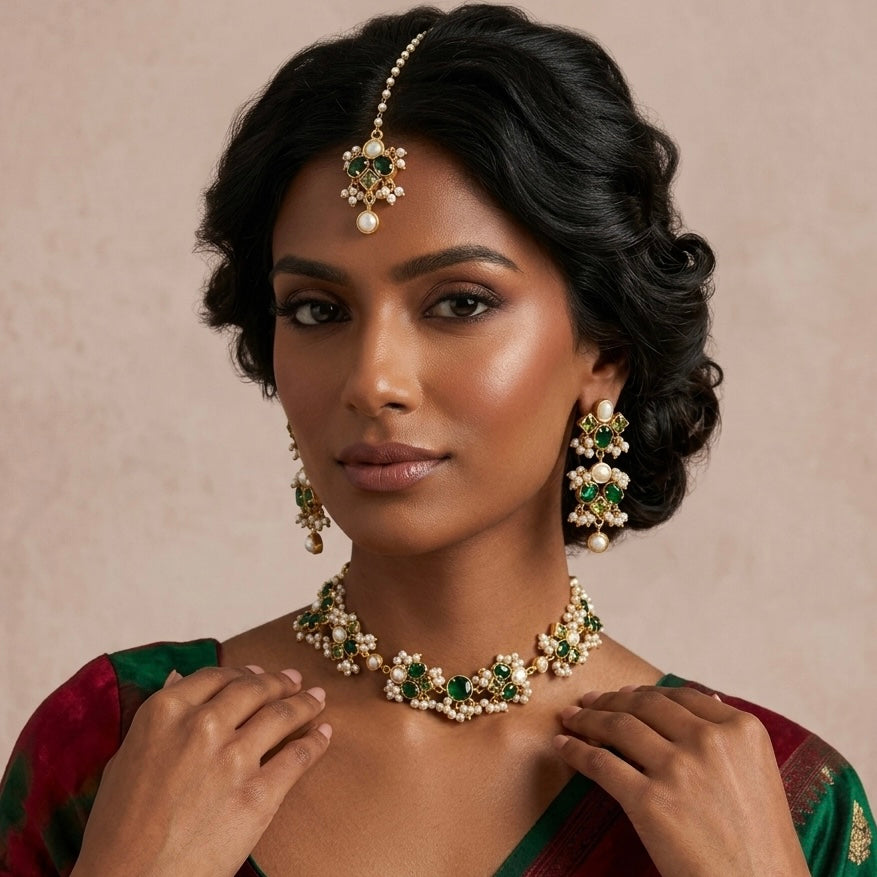 Elouise Green Necklace Set - Ahseya & Co