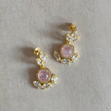 Cassia Pink Crystal Drop Earrings