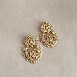 Raneema Pink Crystal Drop Earrings - Ahseya & Co