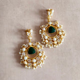 Rayhana Green Pearl Drop Earrings