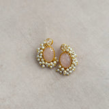 Jolie Pink Crystal Stud Earrings