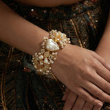 Rosà Pink Pearl Cuff Bracelet