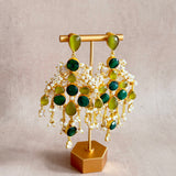 Vada Green Crystal Drop Earrings - Ahseya & Co